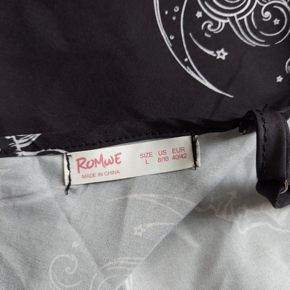 Celestial Sun Moon Star Print Midi Dress Large Goth Witch Fairy Zodiac Astrology - Picture 9 of 13